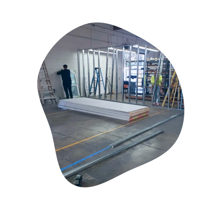 J&R Drywall team at work